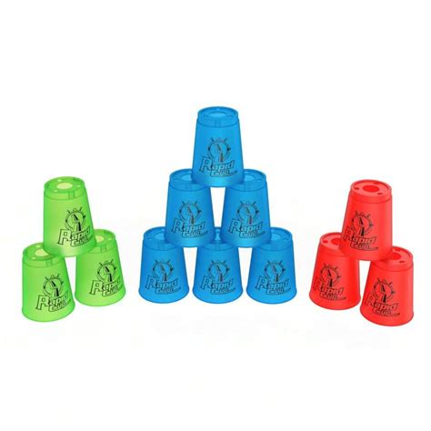 DEWEL Stacking Cups Game With 15 Stack Ways, Cup Stacking Set, Sport ...