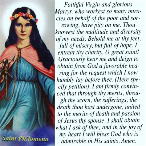 Saint Philomena | Praying the rosary catholic, Novena prayers catholic ...