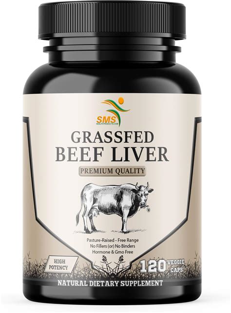 Amazon.com: SMSHEALTHPRODUCTS.com Grass Fed Desiccated Beef Liver Capsules (120 Pills, 500mg ...