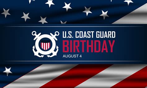 U.S. Coast Guard Birthday August 4 background vector illustration ...