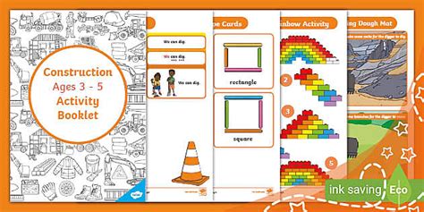 Construction-Themed Activity Booklet (Ages 3 - 5)