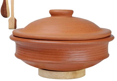 Buy Craftsman Clay Handi/Pot with Lid for Cooking and Serving 1 Liter ...