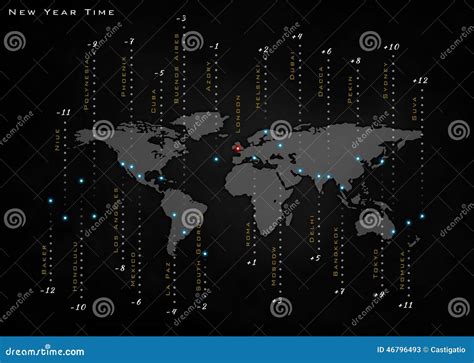 Time in the World, Greenwich Mean Time, World Map Stock Illustration ...