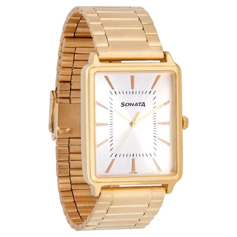 Sonata Quartz Analog Silver Dial Stainless Steel Strap Watch for Men