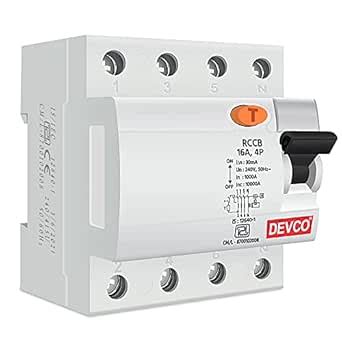 RCCB 16A 4 pole 30mA with 1 year warranty, ISI Marked : Amazon.in: Home ...