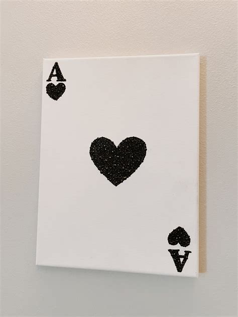9x12 Rhinestone Canvas Ace Card Black - Etsy