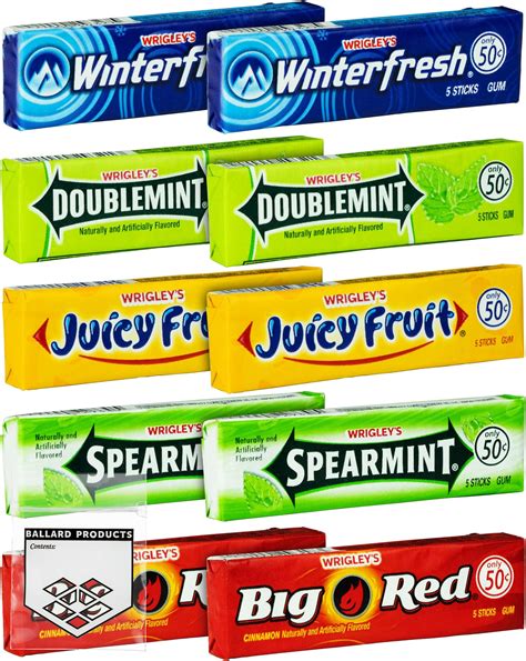 Amazon.com : Wrigley Chewing Gum Variety Pack of 10 - All 5 Flavors of ...