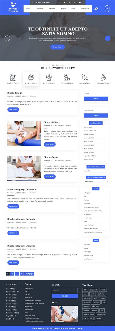 Free Physiotherapy WordPress Template Buywptemplates