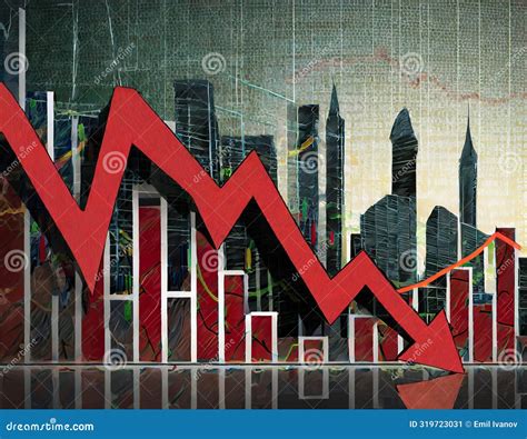 Economic Downturn and Stock Market Crash Concept, Trendline Going Down ...