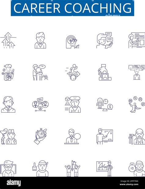 Career coaching line icons signs set. Design collection of Career ...