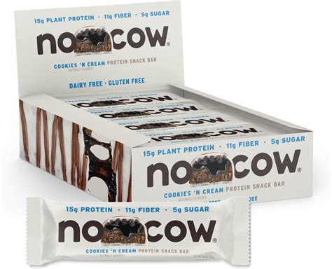 Amazon.com : No Cow Vegan Protein Bars with Low Sugar & High Protein ...