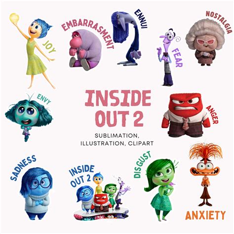 Inside Out 2 PNG Bundle Inside Out 2 Download Inside Out PNG Anger Joy ...