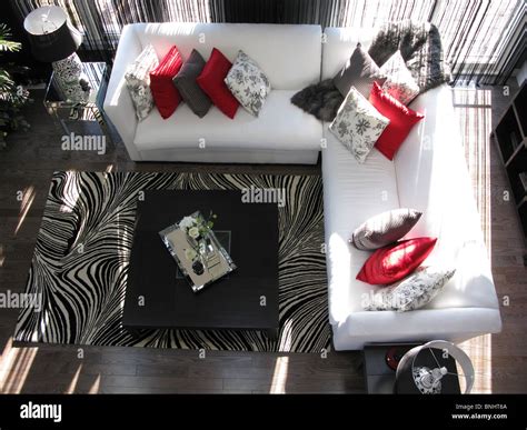 Black And White Decorating Theme In A Modern House Stock Photo - Alamy