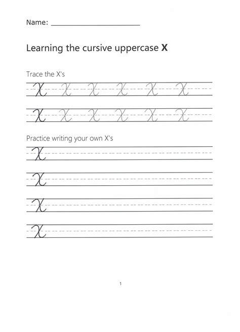 Cursive Letter X