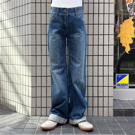 KOOKAI flared baggy denim pants | HUG SUNKISS