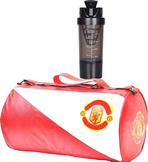 Buy Men's Combo of Football Leather Gym Bag and Black Cyclone Shaker ...