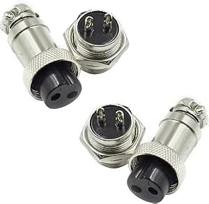 DIVYE 2 Pin Thread Male Female Panel Metal Aviation Wire Connector Plug ...