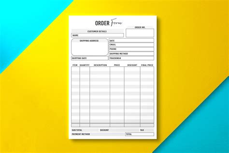 Image result for Standard Order Form