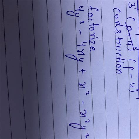 Factorize 4y^2-4xy+x^2-x^2y^2 - Brainly.in