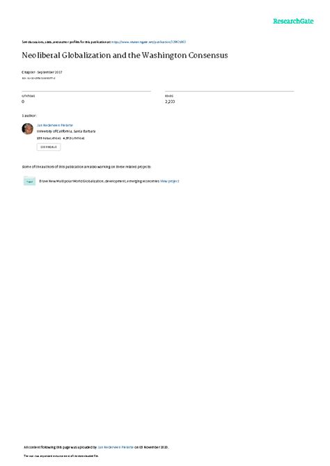 NPNeollibglobedbk - This material is about neoliberalism and Washington ...