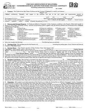 IL CAR Condominium Real Estate Purchase Sale Contract 2008-2025 - Fill ...