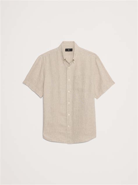 Standard-Fit Linen Short-Sleeve Shirt | Banana Republic