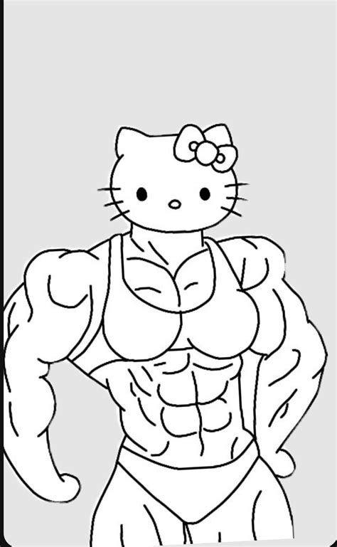 Muscular Hello Kitty Drawing