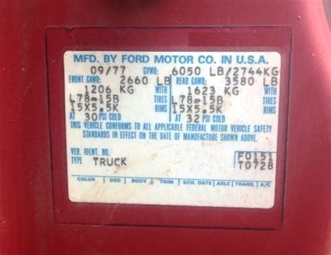 Image result for Ford Paint Code Location