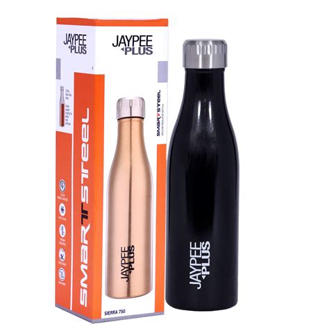 Buy Jaypee Plus Sierra 750 Stainless Steel Water Bottle, 750 ml, Black ...