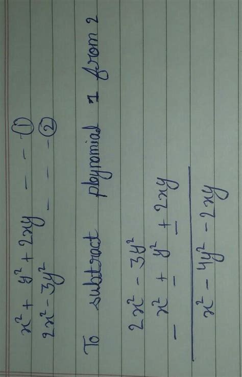 subtract X square + Y square + 2 x y from 2 x square - 3 y square ...