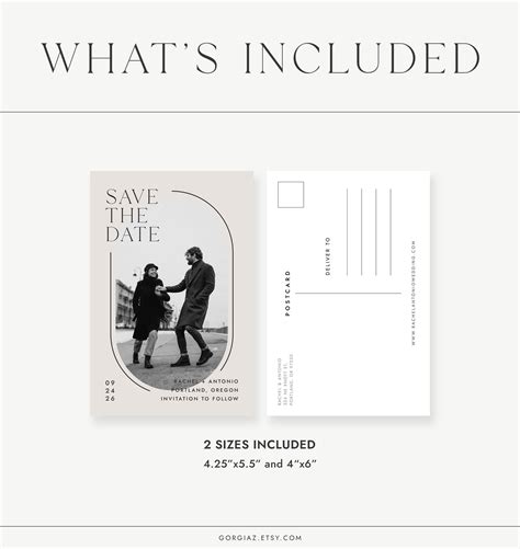 Save the Date Postcard Template With Photo Modern Minimalist - Etsy