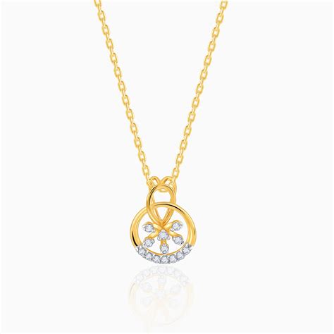 Gold Bloomy Diamond Pendant – Heer by GIVA