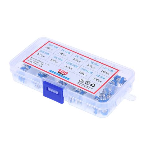 Buy Pepisky 100pcs 10 Values 500~1M ohm Variable Resistor 6mm ...