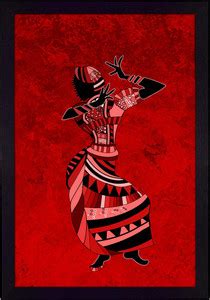 Ritwika's Abstract Wall Art Of Tribal Dancing Women With Frame for Home ...