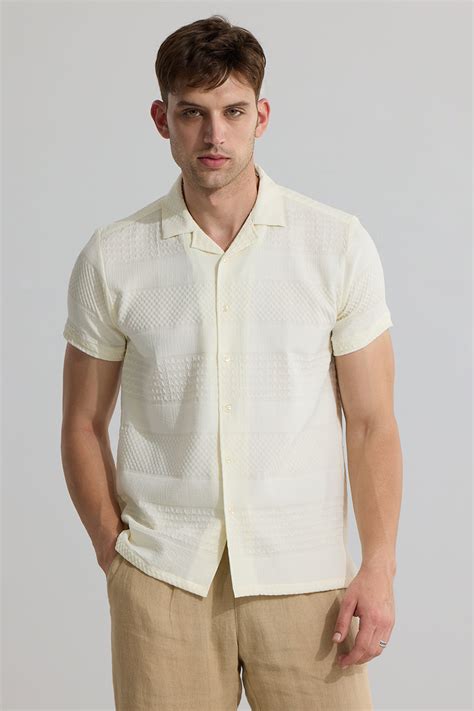 Buy Men's Repos Cream Shirt Online | SNITCH