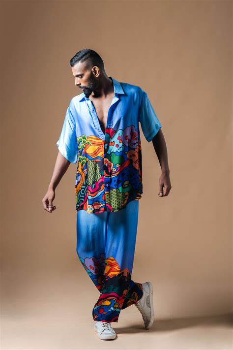Buy Multicolor Print Coord Set for Men Online | KHB – Khushboo Haran Borkar