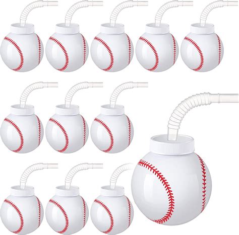 12 Pcs Baseball Ball Shape Cups Bulk with Straws and | Ubuy India
