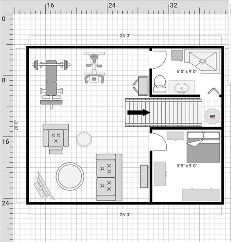 500 sq ft Basement Floor Plan