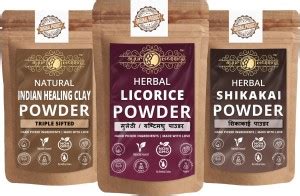Ayur Blessing Licorice, Indian Healing Clay and Shikakai Powder, Skin ...