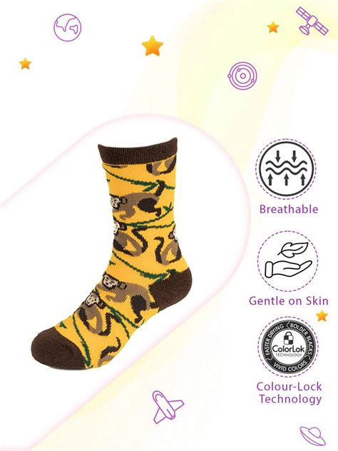 Brown and Yellow Jungle Animal Socks for Boys – Yellow Bee – Yellow Bee ...