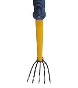 Heavy Duty Garden Rake (16 Inch) with Long Handle for Quick Clean Lawn ...
