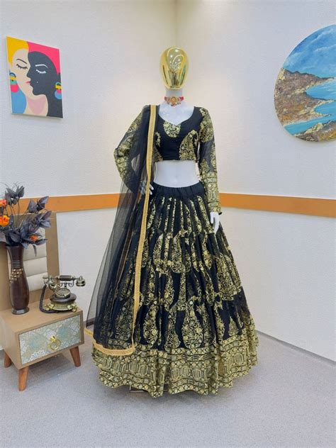 Glamourous Black Color Sequence Work Lehenga Choli