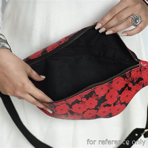 Handcrafted Embossed Leather Fanny Pack / Waist Bag