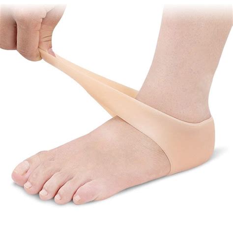 LEBONY Silicone Gel Heel Pad Socks For Heel Swelling Pain Relief,Dry ...