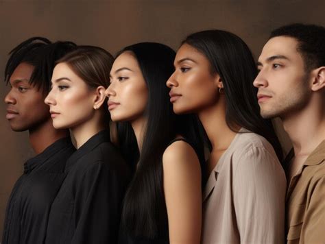 Diversity ethnicity group of people facing to same direction poster ...