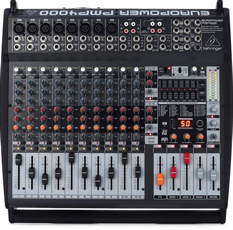 Behringer Europower PMP4000 Powered Mixer - 16 Channels, 1600 Watts ...