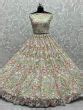 Buy Green Multi-Thread Embroidered Net Lehenga Choli At Ethnic Plus