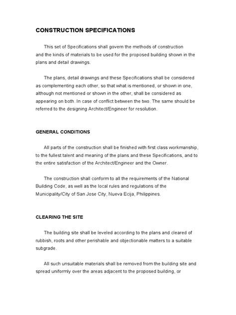 Construction Specifications Example 的图像结果