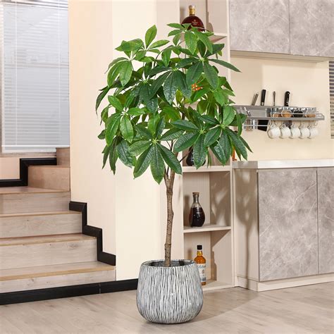 Large 5ft Pachira Aquatica Money Tree, Artificial Floor Plant, Pre ...