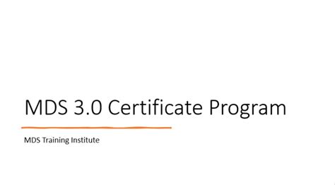 Image result for MDS Training Module